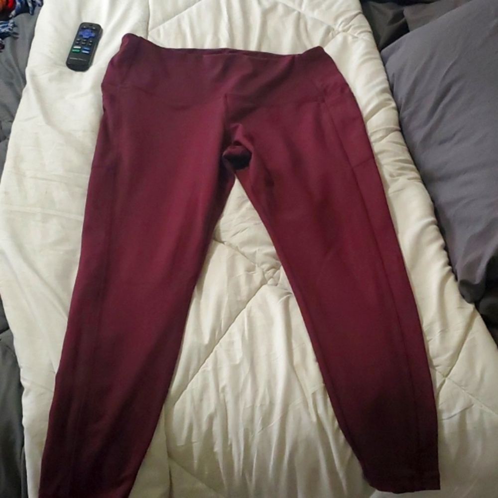 DANSKIN WOMEN'S SOFT LEGGINGS WITH SIDE POCKETS, SIZE XL